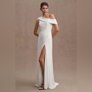 Mac Duggal One-Shoulder Ruched Jersey Gown